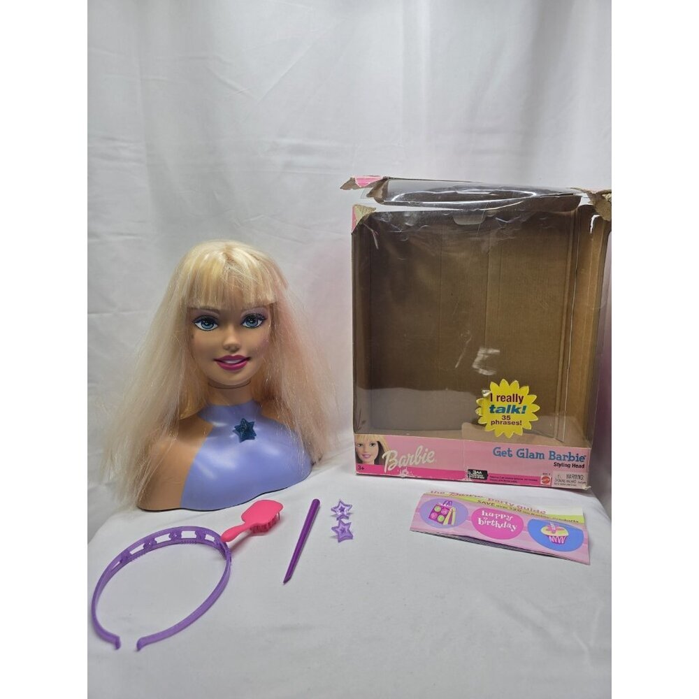 2002 Mattel Barbie Get Glam Styling Head #88836 RARE